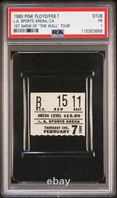 1980 Pink Floyd The Wall Tour Debut Concert Ticket Stub Psa 1 Pop 1