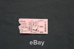 1980 Signed Harry Chapin concert ticket stub, Macon, Ga, Autograph on the Back