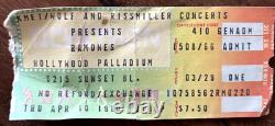1980 THE RAMONES CONCERT TICKET STUB Hollywood Palladium