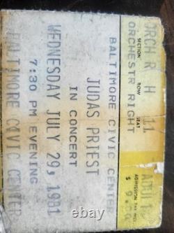 1981 JUDAS PRIEST Concert Ticket Stub July 29, 1981 Baltimore Civic Center