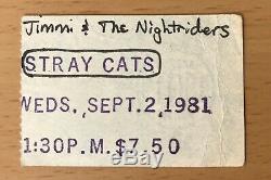 1981 Stray Cats Roxy Hollywood Concert Ticket Stub Very First Show Ever Setzer