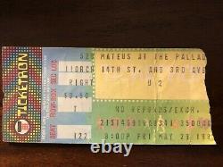 1981 U2'BOY' Concert Ticket Stub-Mateus at Palladium, NY 5/29/81 BONO, EDGE