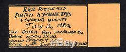 1982 Dead Kennedys Bad Religion concert ticket stub The Barn Torrance CA
