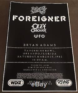 1982 OZZY OSBOURNE RANDY RHOADS Death Concert Ticket Stub FLYER POSTER ORLANDO