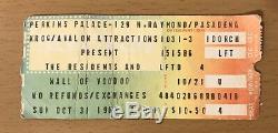 1982 Wall Of Voodoo W. A. S. P. With Nikki Sixx Perkins Palace Concert Ticket Stub