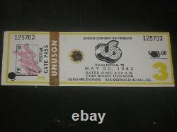 1983 Us Festival Concert Ticket Stubrock Daydavid Bowieu2pretendersrare