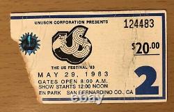 1983 Us Festival Metal Day Concert Ticket Stub Van Halen Motley Crue Scorpions