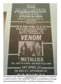 1983 Vandenberg / Metallica Paramount Theater New York City Concert Ticket Stub