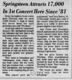 1984 Bruce Springsteen E Street band ticket stub No Steven Van Zandt Lofgren