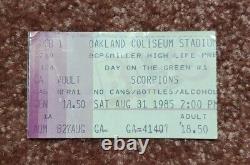 1985 Day on the Green Oakland METALLICA SCORPIONS RATT Concert Ticket Stub