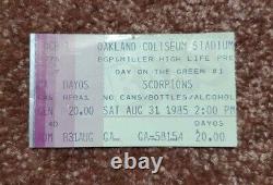 1985 Day on the Green Oakland METALLICA SCORPIONS RATT Concert Ticket Stub