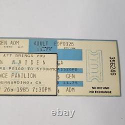 1985 Iron Maiden Orange Pavilion San Bernardino Concert Ticket Stub World Slaver