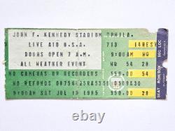 1985 Live Aid Concert Ticket Stub Led Zeppelin Madonna Queen Dylan JFK Stadium