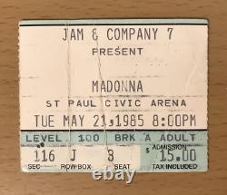 1985 Madonna / Beastie Boys Like A Virgin Tour St. Paul Mn Concert Ticket Stub 3