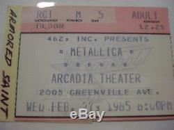 1985 Metallica Armored Saint Dallas, Tx Concert Ticket Stub Ride The Lightning