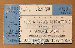 1985 Metallica Armored Saint Hollywood Ca Concert Ticket Stub Ride The Lightning