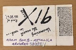 1985 Metallica Armored Saint Hollywood Ca Concert Ticket Stub Ride The Lightning