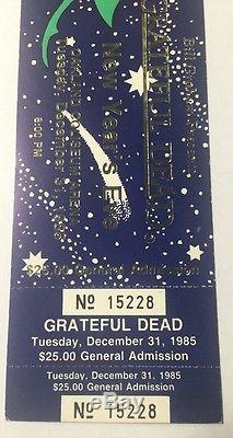 1985 New Years Eve Bill Graham The Grateful Dead Concert Ticket Vintage Stubs