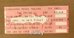1985 The Smiths Meat Is Murder Tour Toronto Canada Concert Ticket Stub Morrissey