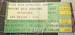 1986 OZZY OSBOURNE & METALLICA WITH CLIFF BURTON CONCERT TICKET STUB Cow Palace