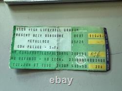 1986 OZZY OSBOURNE & METALLICA WITH CLIFF BURTON CONCERT TICKET STUB Cow Palace