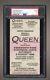 1986 Queen Freddie Mercury Final Last Concert Show Ticket Psa Knebworth August 9