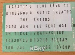 1986 The Smiths Toronto Concert Ticket Stub Morrissey The Queen Is Dead Tour