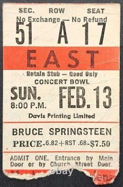 1987 Bruce Springsteen First Concert in Toronto Maple Leaf Garden Ticket Stub