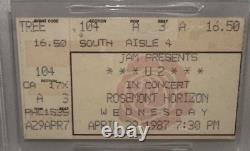 1987 U2 Concert Rocks Hottest Ticket Recorded Live Rosemont Ticket Stub PSA