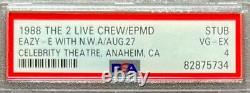 1988 Concert Ticket Stub Eazy E, N. W. A, EPMD, Two Live Crew, PSA Authenticated