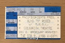 1988 Guns N' Roses Appetite Tour Anaheim Concert Ticket Stub Axl Rose Slash Gnr