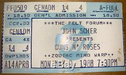 1988 Guns N' Roses Ritz 2/2/88 Felt Forum 5/9/88 Nyc Concert Ticket Stub Lot