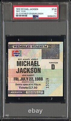 1988 Michael Jackson Concert Ticket Stub PSA Wembley London Bad Tour Pop 1