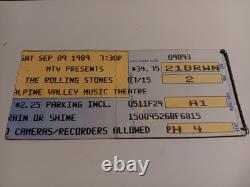 1989 Rolling Stones Concert Ticket Stub First Row A1 Alpine Valley & B-52's 1990