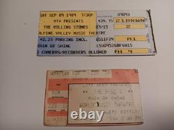 1989 Rolling Stones Concert Ticket Stub First Row A1 Alpine Valley & B-52's 1990