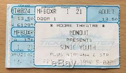1990 Nirvana Stone Temple Pilots Sonic Youth Seattle Concert Ticket Stub Cobain