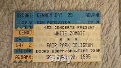 1990 White Zombie Concert Ticket Stub Saratoga Performing Arts Center