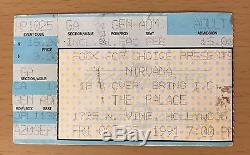 1991 Nirvana Hole L7 Hollywood Concert Ticket Stub Kurt Cobain Grohl Nevermind