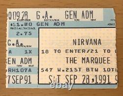 1991 Nirvana / Melvins New York City Concert Ticket Stub Kurt Cobain Nevermind