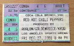 1991 Nirvana Pearl Jam Red Hot Chili Peppers Los Angeles Concert Ticket Stub Ten