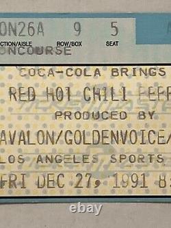 1991 Red Hot Chili Peppers Pearl Jam Nirvana Los Angeles Concert Ticket Stub