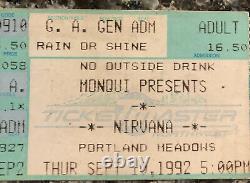 1992 NIRVANA Concert Ticket Stub 9/10/92 Portland Meadows OR Calamity Jane