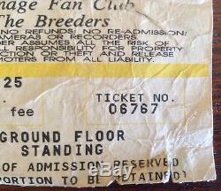 1992 Nirvana Dublin Concert Ticket Stub Kurt Cobain Nevermind Tour Original Rare