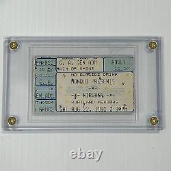 1992 Nirvana Concert Ticket Stub W Case Portland Meadows Kurt Cobain Memorabilia
