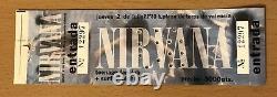 1992 Nirvana Nevermind Tour Valencia Spain Concert Ticket Stub Kurt Cobain