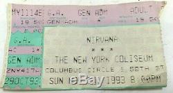 1993 Band Nirvana New York City Concert Ticket Stub Kurt Cobain Dave Grohl