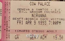 1993 NIRVANA L7 Breeders Cow Palace SF CA CONCERT Ticket Stub BOSNIAN BENEFIT
