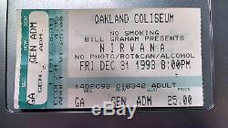 1993 Nirvana Oakland Concert Ticket Stub Kurt Cobain Dave Grohl In Utero Nye