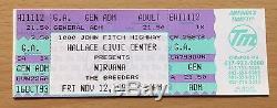 1993 Nirvana Fitchburg Mass. Concert Ticket Stub Kurt Cobain Dave Grohl In Utero
