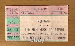 1993 Nirvana In Utero Tour New York City Concert Ticket Stub Kurt Cobain Grohl A